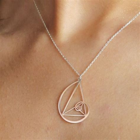 Fibonacci Science Necklace Golden Triangle Jewelry Phycians Etsy