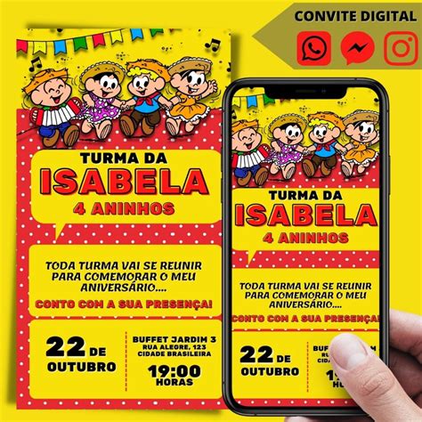 Convite Digital Turma Da M Nica Festa Junina Elo