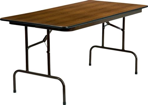 30 X 60 Rectangular Walnut Melamine Laminate Folding Banquet Table