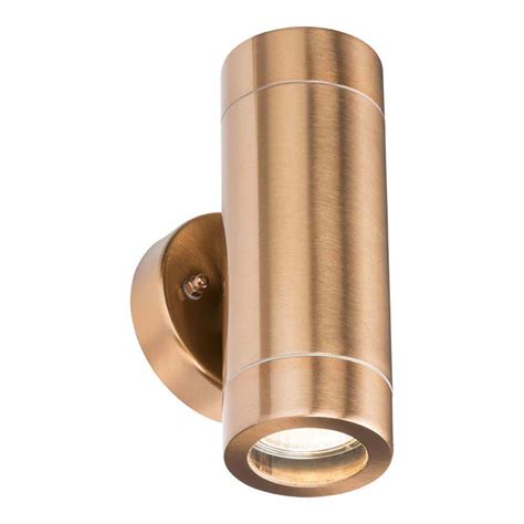 Knightsbridge Outdoor GU10 Up And Down Wall Light In Copper Amazon Co