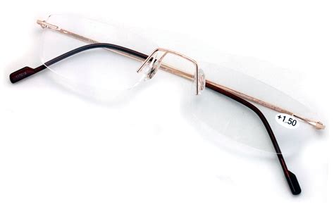 Full Rimless Lightweight Slim Sleek Low Profile Reading Glasses Thin