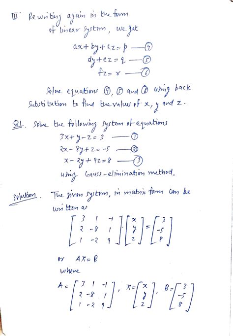 SOLUTION: Gauss elimination method - Studypool