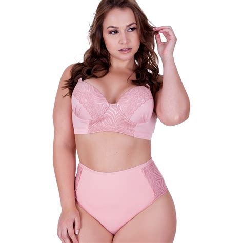 Conjunto Lingerie Plus Size By Tina Suti E Calcinha C S Refor Ado