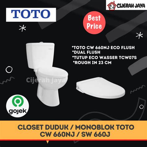 Jual Toto Closet Duduk Cw660njsw660j 2 Flush 453ltr Ecowasser Putih