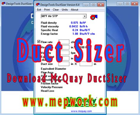 Download McQuay Duct Sizer for HVAC Duct Sizing