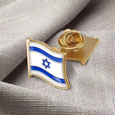 Au Israel Flag Lapel Pin Aesthetic Badge Pin Stylish For Backpack Sling