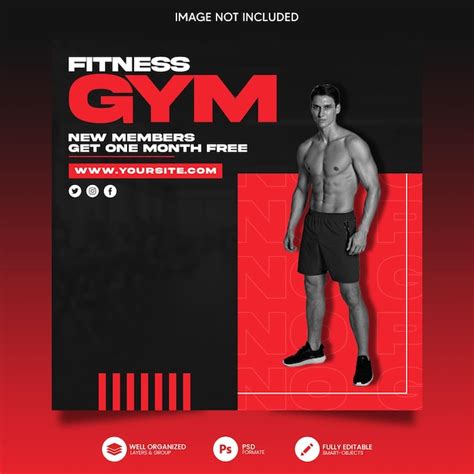 Premium Psd Gym Fitness Social Media Post Template