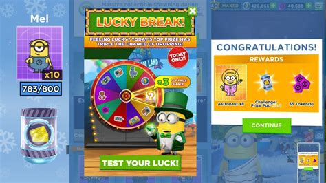 Minion Rush Lucky Break Prize Wheel Daily Challenge Reward Youtube