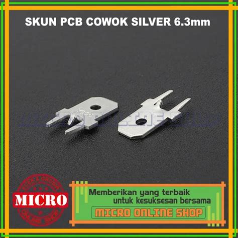 PAKET 100 PCS Skun Kabel Gepeng Cowok PCB 6mm Skun PCB Soket Kabel