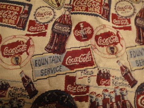 COCA COLA TAPESTRY UPHOLSTERY FABRIC **VINTAGE** 7 YARDS @ 56" WIDE**NO ...