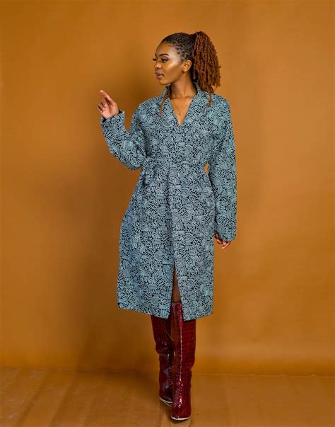 Begonia African Print Trenchcoat By Africanyuva Trench Anka