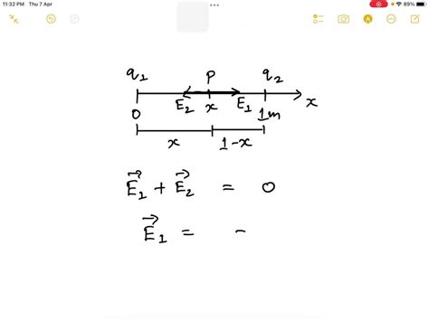 Solved Two Point Charges Q1 190 Nc And Q2 100 Nc Are Located On The X Axis At X 0