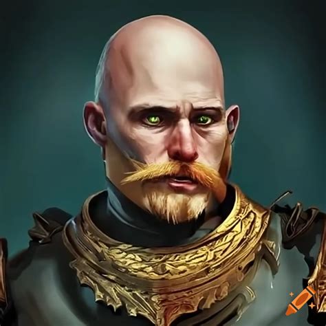 Illustration Of A Bald Knight With A Blond Mustache On Craiyon