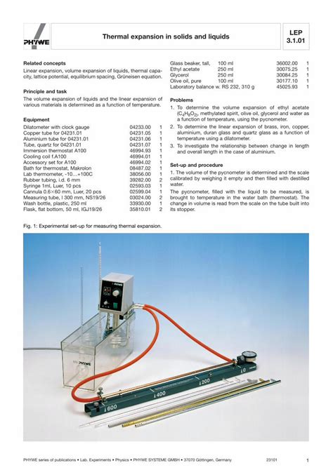 PDF LEP 3 1 01 Thermal Expansion In Solids And Liquids DOKUMEN TIPS