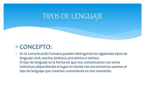 Tipos De Lenguaje Ppt