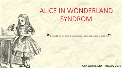 Alice In Wonderland Syndrome Ppt