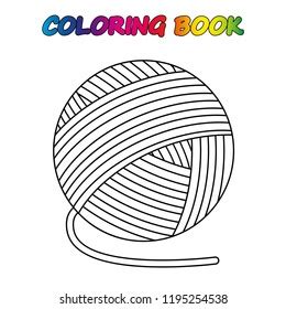 Ball Yarn Coloring Page Worksheet Game Stock Vector Royalty Free