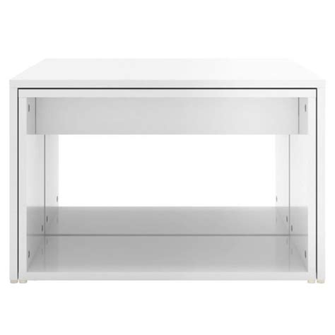 Zerodis Tables basses gigognes 3pcs Blanc brillant 60x60x38cm Aggloméré