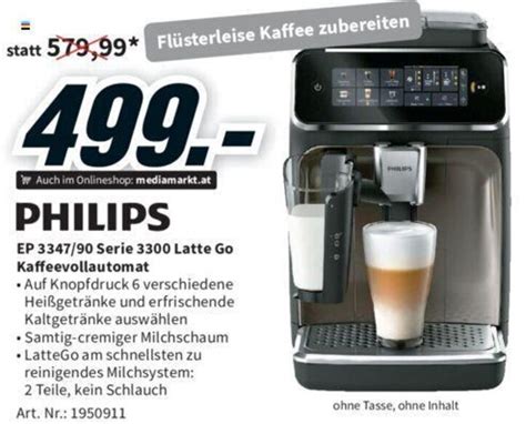 PHILIPS EP 3347 90 Serie 3300 Latte Go Kaffeevollautomat Angebot Bei