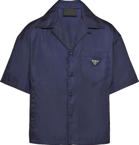 Prada Navy Nylon Boxy Shirt Inc Style