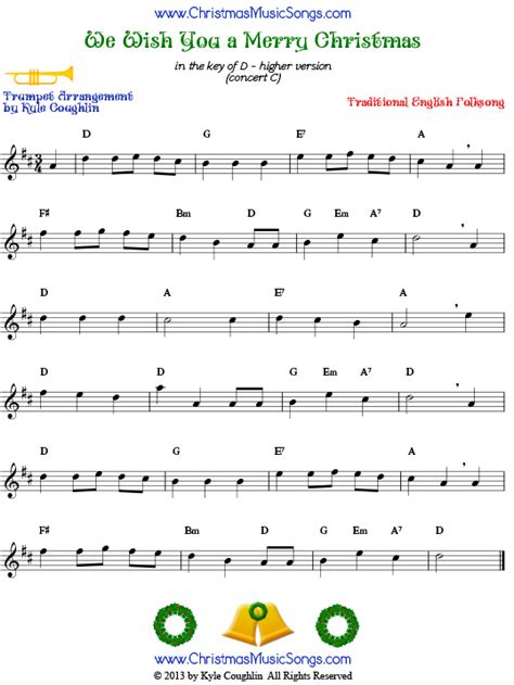 We Wish You A Merry Christmas For Trumpet Free Sheet Music