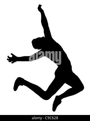 Male Jumper Athlete High Jump Black Silhouette Stock Photo Alamy