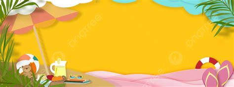 Summer Background With Beach Vacation Holiday Theme With Pink Wave Layer And Copy Space Leaves