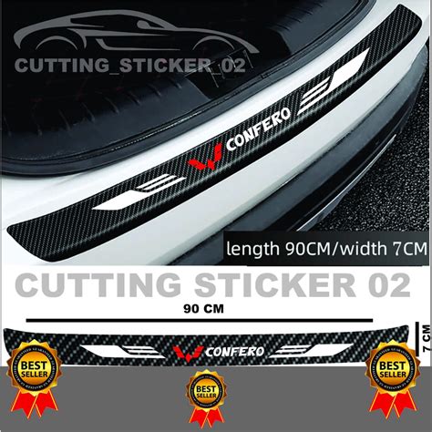 Jual SILL PLATE KARBON 3D MOBIL WULING CONFERO STICKER CARBON 3D