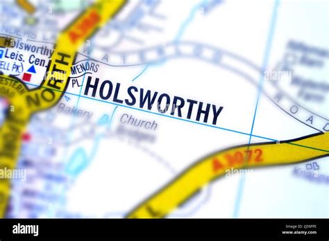 Holsworthy Village Devon United Kingdom Colour Atlas Map Town Name