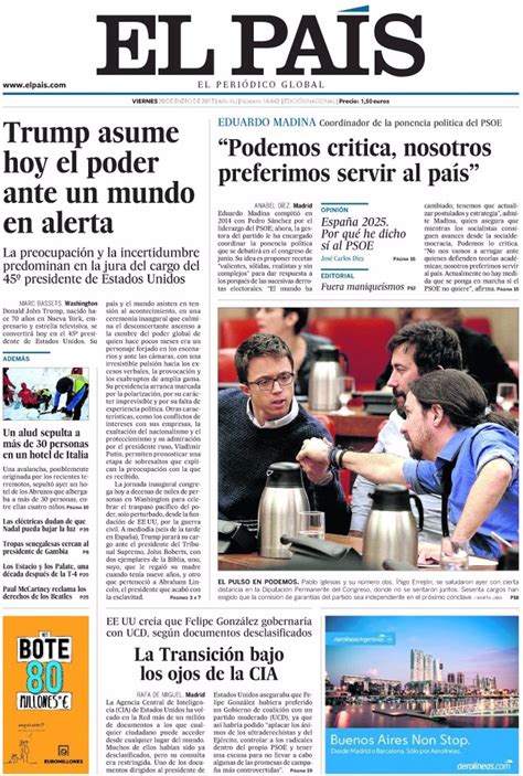 Las Portadas De Los Periódicos De Hoy Viernes 20 De Enero De 2017