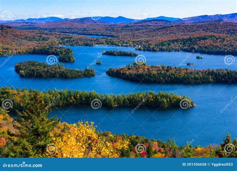 Blue Mountain Lake In The Adirondack View From Castle Rock Viewpoint