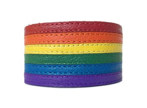 Rainbow Striped Gay Pride Bracelet Cuffs By Christykeyscreations