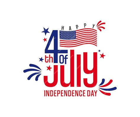 Premium Vector Happy 4th Of July The Trend Calligraphy Excellent T