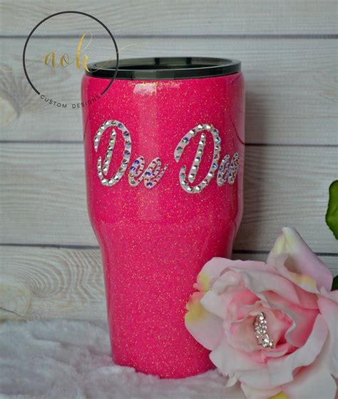 Pink Glitter Tumbler Epoxy Tumbler Mermaid Personalized Etsy