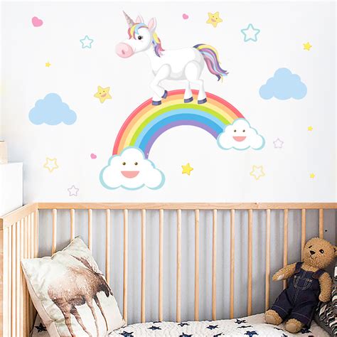 Muurstickers Unicorn En Regenboog Kinderkamer Stickerkamer Nl