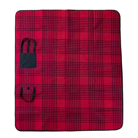 Couverture De Pique Nique Style Selections Plaid Rouge Et Noir 50 Po