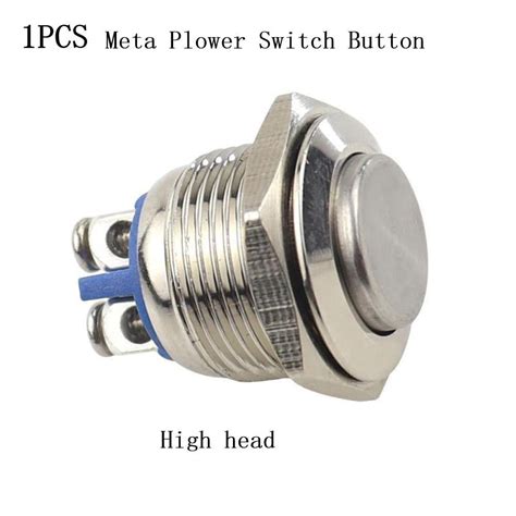 16mm Screw Foot Waterproof Metal Push Button Switch Self Reset Power