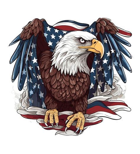 Guia Dos Eua A Cor Da Bandeira Americanaeagle Pintada No Vetor Da