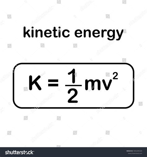 Kinetische Energieformel Physikalische Formeln Stock Vektorgrafik