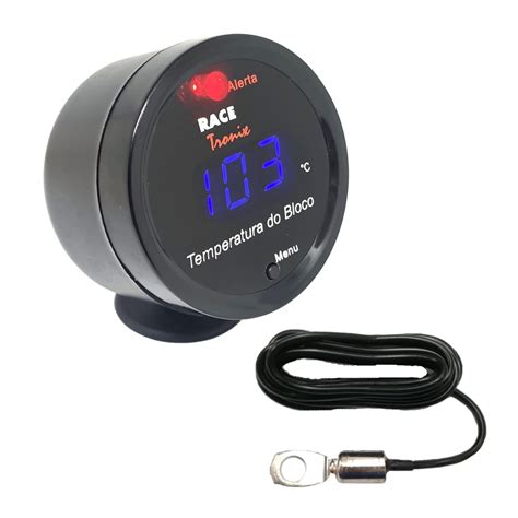 Medidor Temperatura Do Bloco Do Motor Digital Azul Racetronix Tb