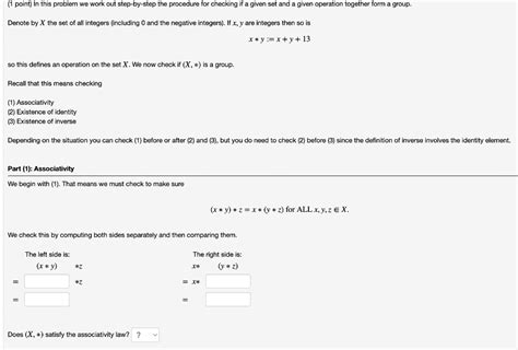 Solved 1 Point In This Problem We Work Out Step By Step