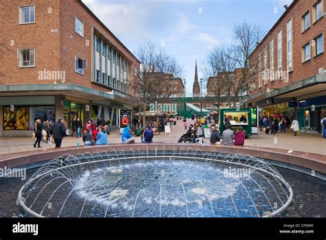 Shops In The Precinct In The City Centre Looking Towards The Old