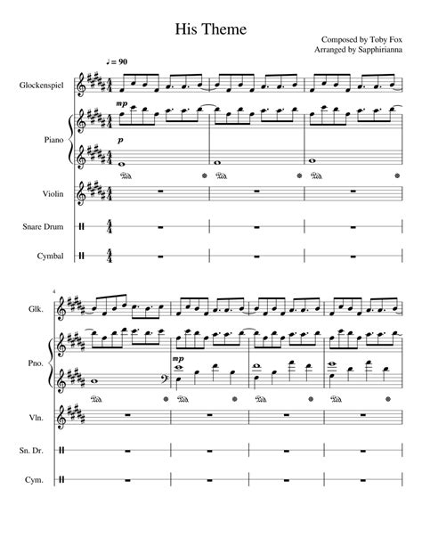 His Theme Undertale Arrangement Sheet Music For Piano Percussion Strings Download Free In