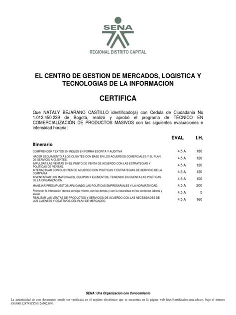 Certifica El Centro De Gestion De Mercados Logistica Y Tecnologias De La Informacion Pdf