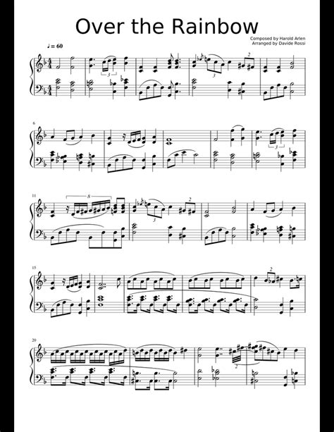 Over the Rainbow sheet music for Piano download free in PDF or MIDI