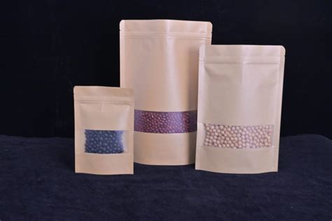 Brown Ziplock Kraft And White Kraft Craft Paper Standing Up Pouches Food Packaging Zipper Bags