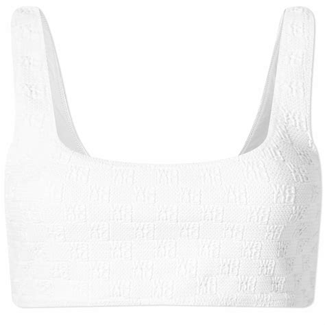 Alexander Wang Women S Square Neckline Bikini Top In White Alexander Wang