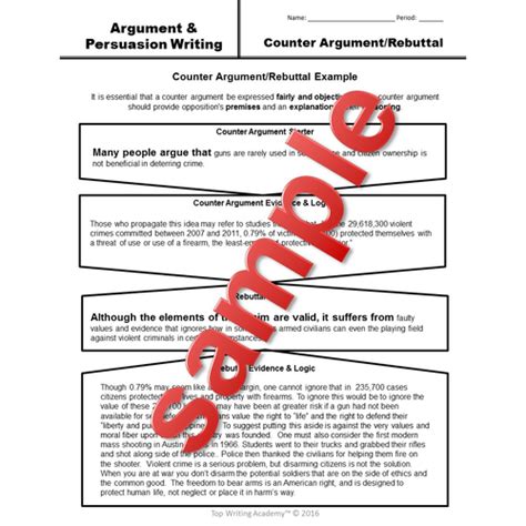 Persuasive Writing Counter Arguments And Rebuttals Teaching Resources