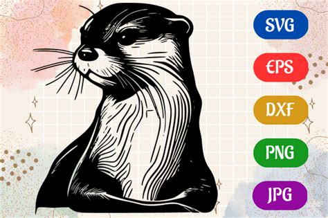 Otter Svg Eps Dxf Png Silhouette Graphic By Creative Oasis