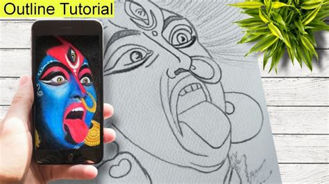 Kali Mata Drawing Kali Mata Outline Tutorial Step By Step Kali